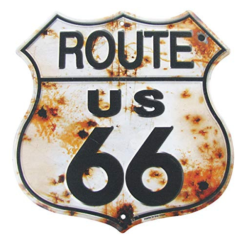 Treasure Gurus Rusty Highway Route 66 Metal Sign US Made Vintage Rustic Garage Man Cave Wall Decor Treasure Gurus Rusty Highway Route 66 Metal Sign US Made Vintage Rustic Garage Man Cave Wall Decor