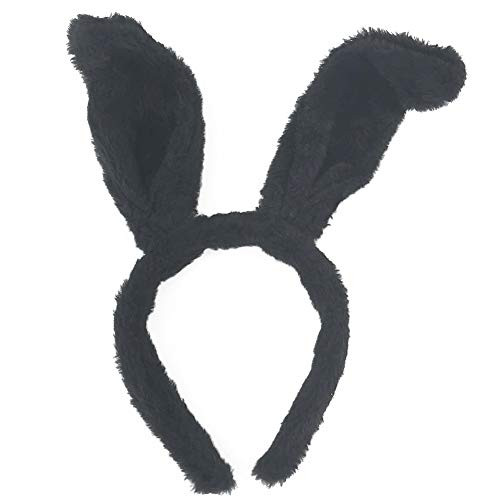 NOVELTY GIANT WWW.NOVELTYGIANT.COM Black Plush Easter Bunny Ears Headband
