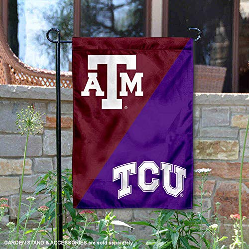Texas AM vs Texas Christian House Divided Garden Flag Banner