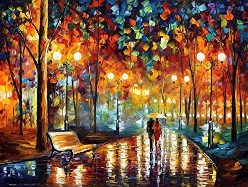 MWY Jigsaw Puzzles 1000 Pieces -Rainy Night Walk, Puzzle for Adults Kids -Educational Intellectual Decompressing Fun Family Game