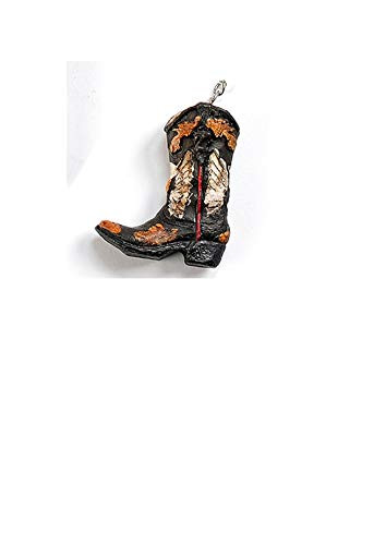 Fancy Colorful Western Cowboy Boot ceiling fan pull (BLACK-WHITE)