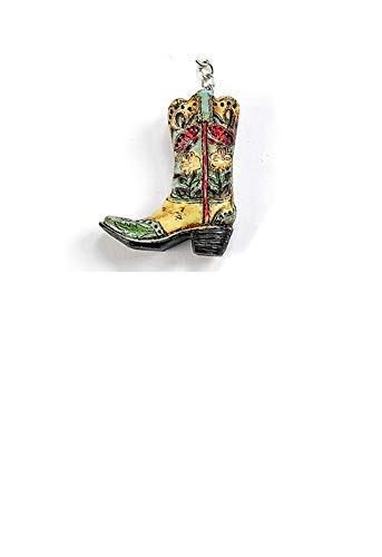 Fancy Colorful Western Cowboy Boot ceiling fan pull (YELLOW-BLUE)