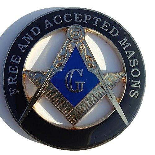 Masonic F&AM Freemasonry Masons Cut Out Heavy Alloy Car Black Auto Emblem