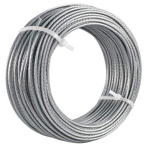 HangDone Picture Hanging Wire Vinyl Coated #6 100-Feet Supports up to 60lbs