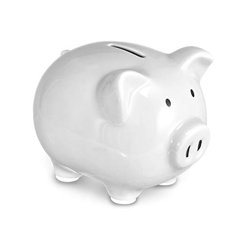 Koicaxy Piggy Bank, Child to Cherish Ceramic Pig Piggy Banks Money Bank Coin Bank for Boys Kids Girls (White) Koicaxy Piggy Bank, Child to Cherish Ceramic Pig Piggy Banks Money Bank Coin Bank for Boys Kids Girls (White)