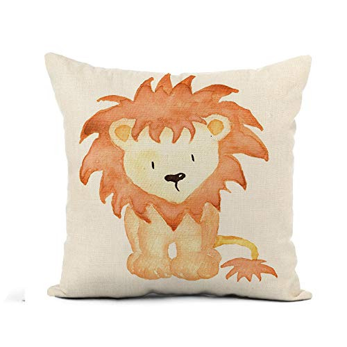 Awowee Flax Throw Pillow Cover Orange Baby Lion Animal Watercolor Drawing Nursery Safari Big 18x18 Inches Pillowcase Home Decor Square Cotton Linen Pillow Case Cushion Cover Awowee Flax Throw Pillow Cover Orange Baby Lion Animal Watercolor Drawing Nursery Safari Big 18x18 Inches Pillowcase Home Decor Square Cotton Linen Pillow Case Cushion Cover
