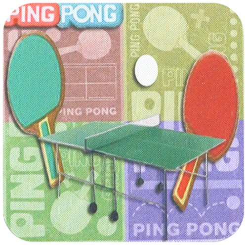 3dRose CST_16303_2 Ping Pong Primary Colors-Soft Coasters, Set of 8