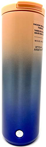 Starbucks Vacuum Insulated Stainless Steel Traveler Tumbler Coffee Mug 16 Oz - Pink Blue Gradient