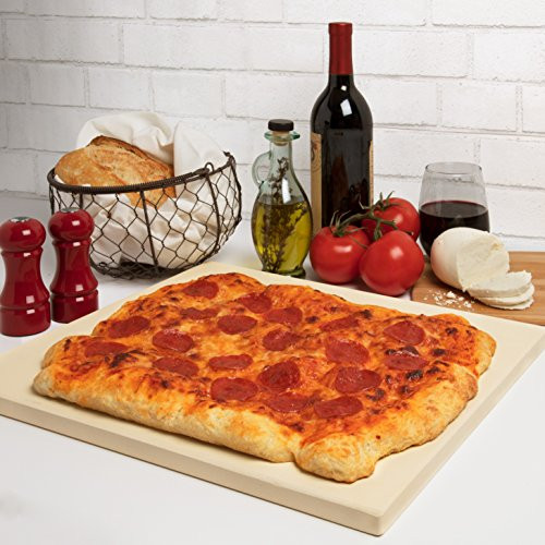 CucinaPro Pizza Stone for Oven, Grill, BBQ- Rectangular Pizza Baking Stone- XL 16" x 14" Pan for Perfect Crispy Crust- Extra Thick 5/8"