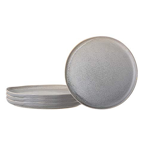 Bloomingville Grey Stoneware Reactive Glaze Finish (Set of 4 one Will Vary) Plate Set, Multicolor