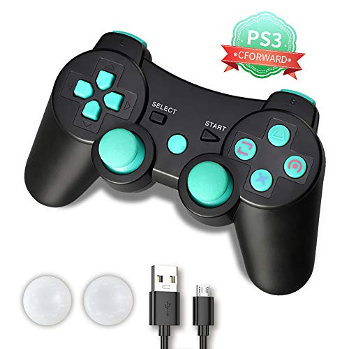 PS3 Controller, PS3 Controller Wireless, PS3 Remote, CFORWARD 1Pack Wireless Rechargeable Gamepad Dual Vibration Remote Joystick Compatible for Playstation 3