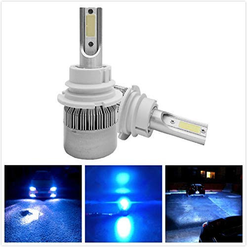 Torofibi Ice Blue Color LED Headlight Bulbs Conversion Kit - 9007 HB5 Hi/Lo Dual Beam, 72w 7600lm 6000K Cool Blue LED Headlights Replacement All-in-One Conversion Kit