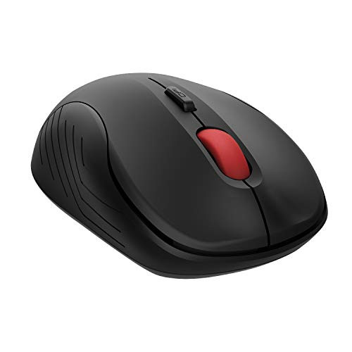 Computer Wireless Mouse, 2.4G Portable Mobile Optical Office Mouse with USB Receiver, 3 Adjustable DPI Levels, 4 Buttons for Notebook, PC, Laptop, MacBook (Black)