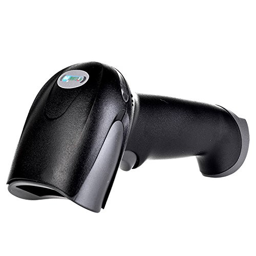 eoqo USB Barcode Scanner Wired Handheld Laser Bar Code Scanner Automatic Sensing and Scan Black