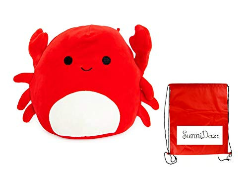 Plush Squishmallow Kellytoy (Bonus Exclusive SD Stylo De Fantaisie) Super Soft Stuffed Toy Animal Pet Pillow Pal Birthday Gift 8" Carlos The Red Crab