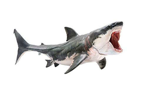 PNSO Prehistoric Animal Models: Patton The Megalodon (Big White Shark) 6.2" Ancient Sea Monster Toy