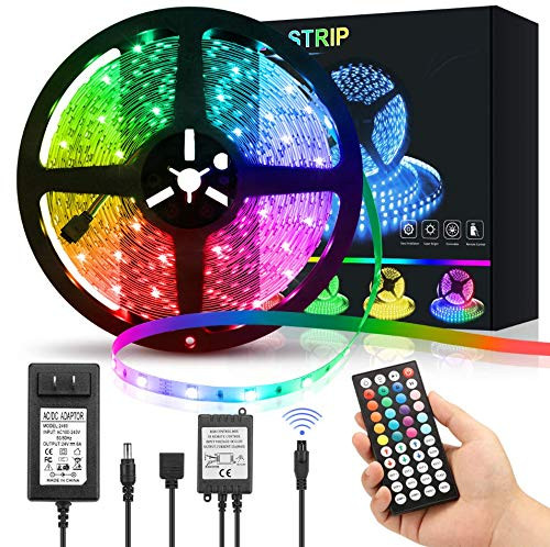 LED Strip Lights 50ft POLLUX 5050 RGB LED Strips Color Changing Light Strip with IR Remote Controller Non-Waterproof LED Lighting Strips with 24V Power Supply for Bedroom Living Room Kitchen LED Strip Lights 50ft POLLUX 5050 RGB LED Strips Color Changing Light Strip with IR Remote Controller Non-Waterproof LED Lighting Strips with 24V Power Supply for Bedroom Living Room Kitchen