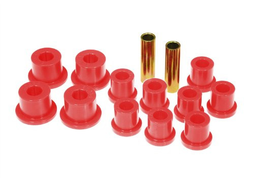 Prothane 18-1002 Red Rear Spring Eye and Shackle Bushing Kit