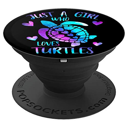 Just a Girl Who Loves Turtles Watercolor Galaxy Turtle Gift PopSockets Grip and Stand for Phones and Tablets