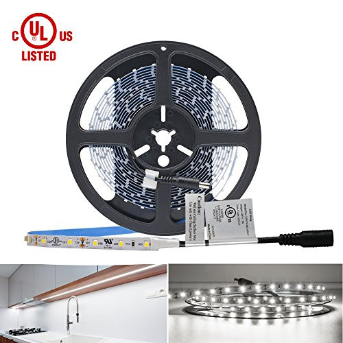HitLights Neutral White LED Light Strip, Premium 3528-16.4 Feet, 300 LEDs, 4000K, 82 Lumens per Foot. UL-Listed. 12V DC Tape Light HitLights Neutral White LED Light Strip, Premium 3528-16.4 Feet, 300 LEDs, 4000K, 82 Lumens per Foot. UL-Listed. 12V DC Tape Light