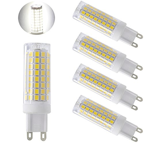 Ulight G9 led Light Bulbs 75W 100W Replacement, Halogen Bulbs Equivalent 850lm, Dimmable g9 led Bulbs AC110V 120V 130 Voltage Input, Daylight White Pack of 4 (Daylight White 6000K)