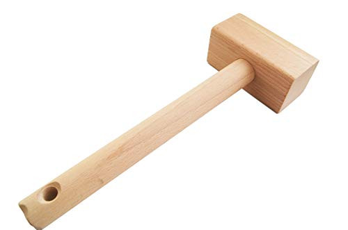 Hardwood Square Head Meat Tenderizer Mallet - Crab Chicken Pounder for Tenderizing Steak Beef - Wooden Handle Mallet Hammer - Suitable for Multi-Purpose Use