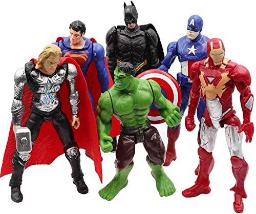 Jubasix Superhero Action Figures - 6 PCS Action Figure Set PVC Figure Hero Cake Toppers Toys for Kids Gift