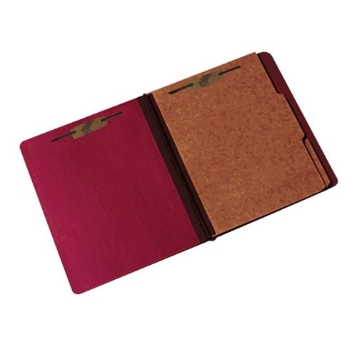 Pressboard Classification Folder - 2 Divider, 6 Part - Letter - Earth Red