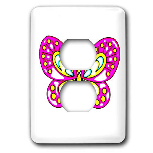3dRose lsp_45434_6 Pretty Pink and Green Butterfly 2 Plug Outlet Cover 3dRose lsp_45434_6 Pretty Pink and Green Butterfly 2 Plug Outlet Cover