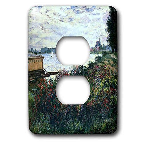 3dRose lsp_204949_6 Print of Monet Painting Riverbank At Argenteuil 2 Plug Outlet Cover