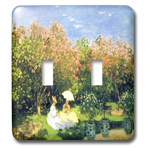 3dRose lsp_203699_2 Print of Monet Painting The Garden Double Toggle Switch