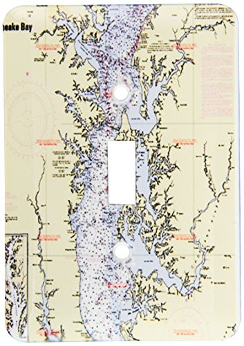 3dRose lsp_204865_1 Print of Nautical Chart Chesapeake Bay Single Toggle Switch