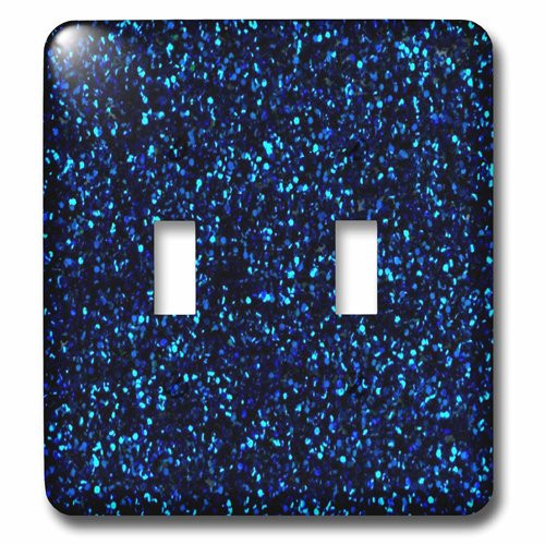 3dRose lsp_194761_2 Print of Navy Blue Sequins Double Toggle Switch, Multicolor