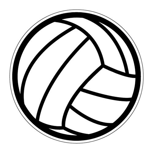 SassyStickers Printed Volleyball White & Black Decal Car Truck Window Sticker