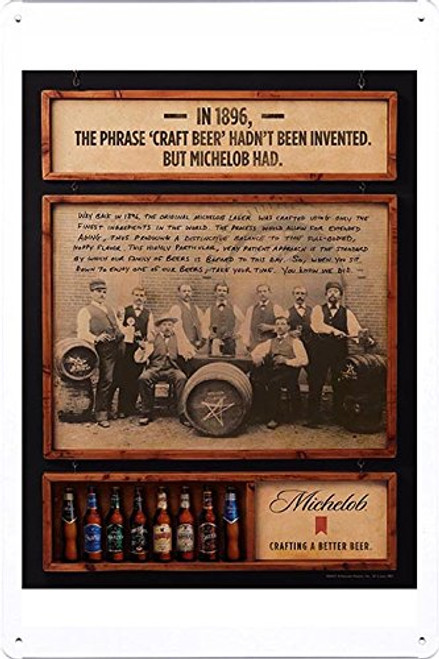Tin Sign Metal Poster Plate (8"x12") of Michelob Beer: 1896 by Food & Beverage Decor Sign