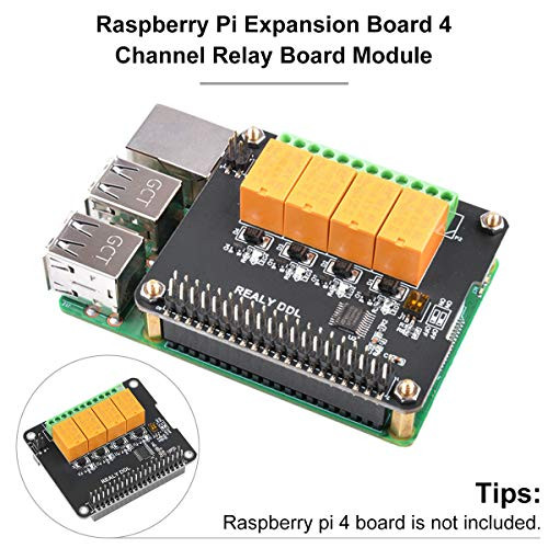 MakerFocus Raspberry Pi Expansion Board 4 Channel Relay Board Module Power Relay Module for Raspberry Pi 4B/3 Model B+/Raspberry Pi 3/2 Model B (No Programming Required/Programmable)