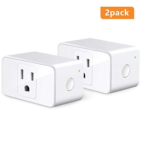 Smart Plug WiFi Outlet Mini - Smart Outlet Works with Alexa and Google home, Voice Control, Remote Control, Timing Function, 16 Amp, No Hub Required, 2 Pack