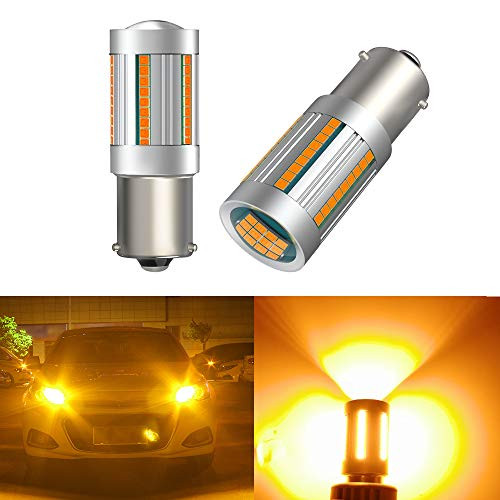 Newest PY21W BAU15S LED Bulbs, Amber Yellow 25W 12496 7507 PY21W BAU15S 2641A LED Bulbs for Turn Signal Lights with Build-in Load Resistor Anti Hyper Flash for Blinker Bulb (Pack of 2)