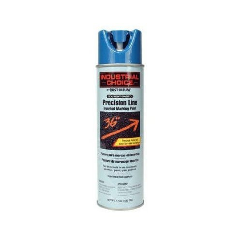 Rust-Oleum 203022 Precision-Line 17 oz Inverted Marking Spray Paint, Caution Blue