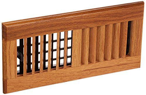 Decor Grates WL410-M 4-Inch by 10-Inch Wood Louver Floor Register, Medium Oak