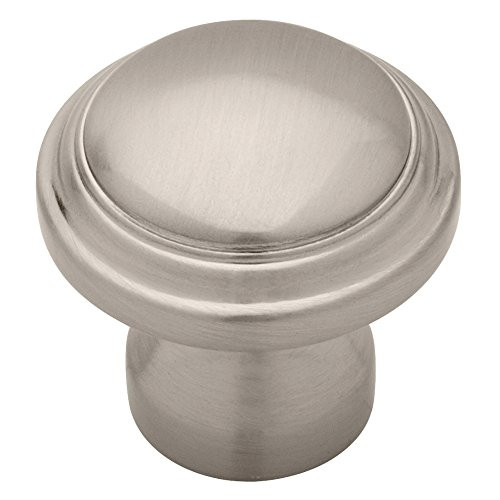 Domed Panel Drawer Knobs Cabinet Hardware, Cabinet Knobs, 1-1/4 in., Satin Nickel, 1 piece, Packaging May Vary