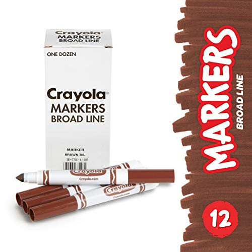 Crayola Brown Markers, Broad Line Markers, 12 Count, Model: 58-7700-007