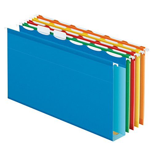 Pendaflex Ready-Tab Extra Capacity Reinforced Hanging File Folders, Legal Size, Assorted Colors, 6 Tab, 20/BX (42702)