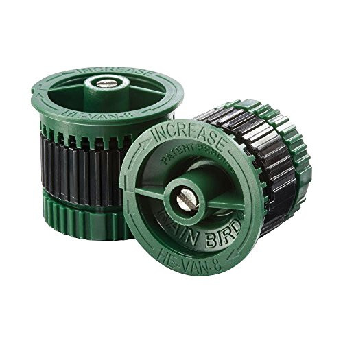 Rain Bird HEVAN08 High Efficiency Spray Nozzle, 0° - 360° Adjustable Pattern, 6' - 8' Spray Distance, Black/Green