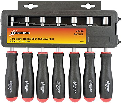 Bondhus 48496  Hollow Shaft Nut Driver Set, 7 Piece