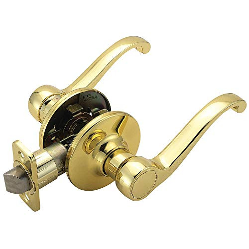 Design House 740357 Scroll 2-Way Adjustment Passage Door Lever, Polished Brass, 6 Universal