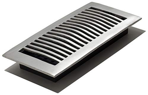 Decor Grates LA410-NKL 4-Inch by 10-Inch Aluminum Floor Register, Nickel