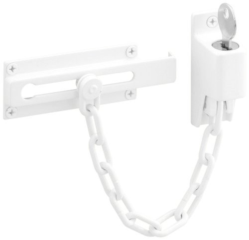 Prime-Line Products U 9872 Keyed Chain Door Guard, White Finish