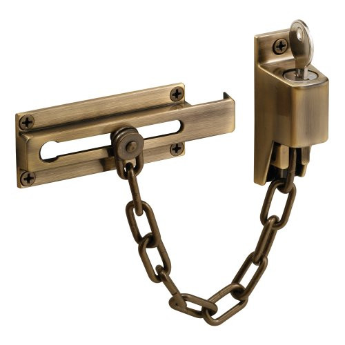 Prime-Line Products U 9914 Keyed Chain Door Guard, Antique Brass Finish Prime-Line Products U 9914 Keyed Chain Door Guard, Antique Brass Finish