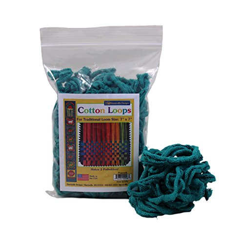 Friendly Loom Potholder Cotton Loops 7" Traditional Size Loops Make 2 Potholders, Weaving Crafts for Kids and Adults-Peacock by Harrisville Designs